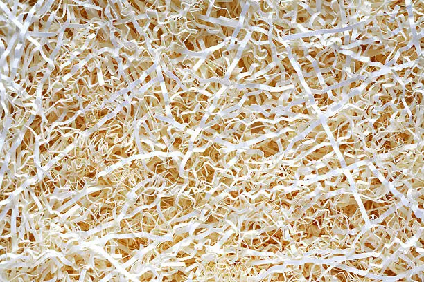 Wood background. Closeup of wooden shavings for packing
