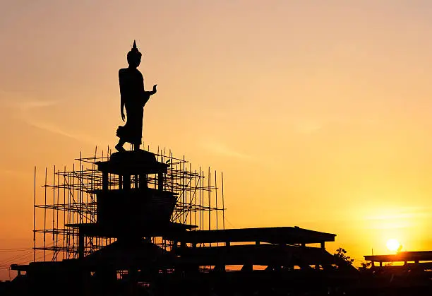 Silhouette of Buddha in Thailand