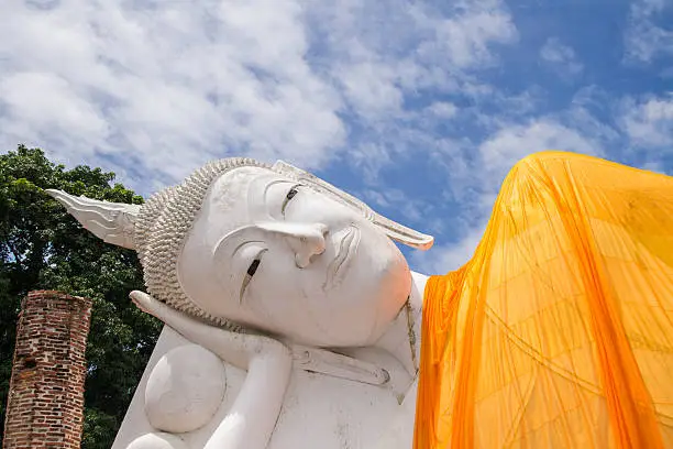 White Buddha statue in Thailand