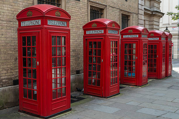 istock Red telephone booths London 484690370