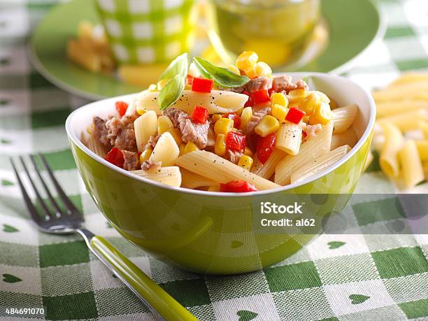 Pasta Salad With Tuna And Corn Stock Photo - Download Image Now - 2015, Backgrounds, Close-up