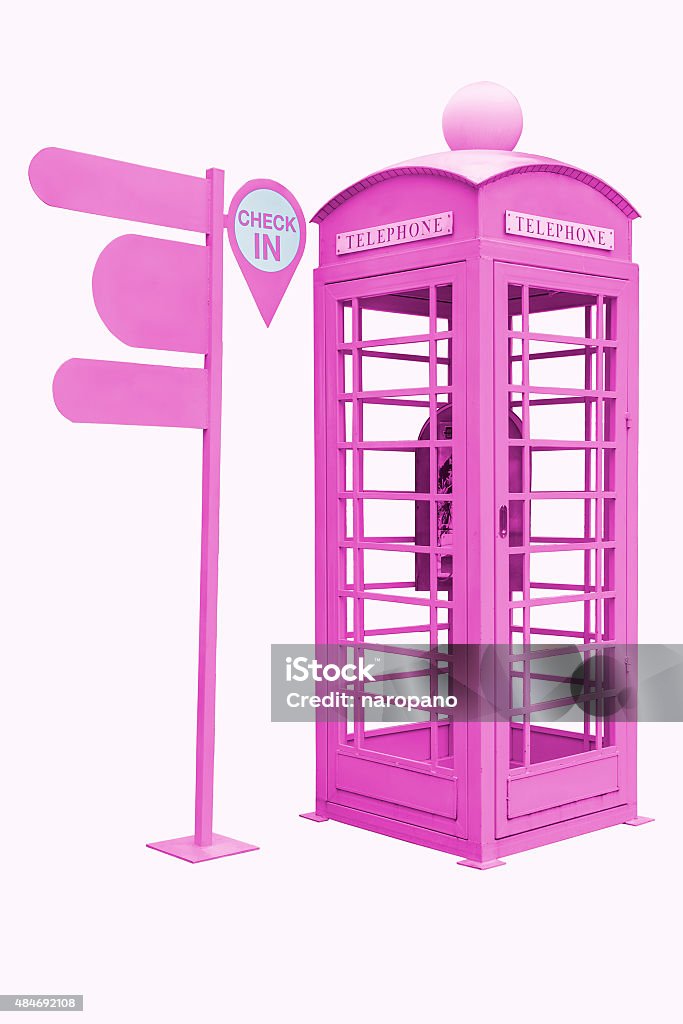 phone boxes on white background Pink Color Stock Photo