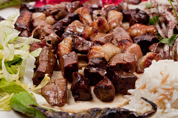 Fried chicken livers Fried chicken livers plate.(Livers Saute) animal digestive system stock pictures, royalty-free photos & images