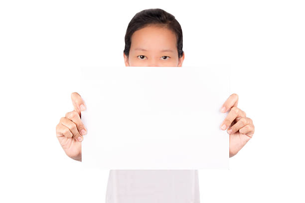 istock Hand  holding paper isolated on white 484693520