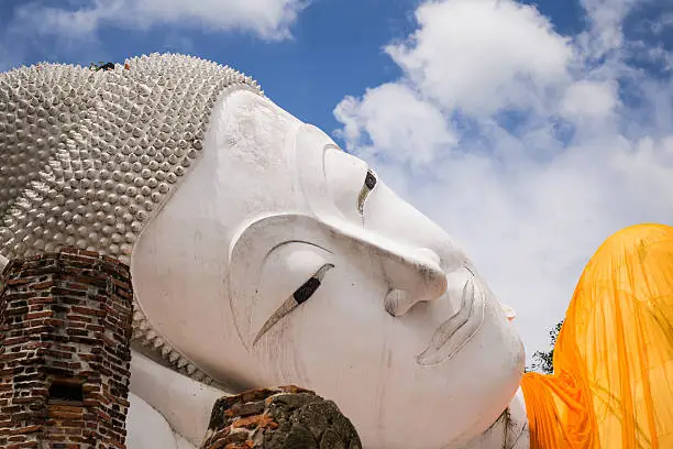 White Buddha statue in Thailand