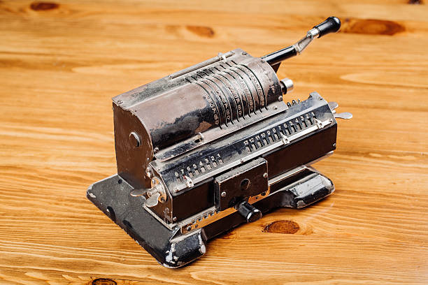 istock vintage mechanical manual counting machine for mathematical calc 484699134