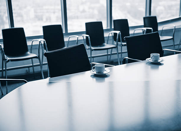 istock Meeting room with coffee cups 484703232
