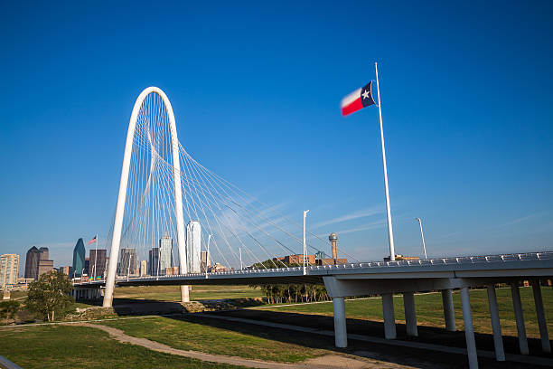 istock Dallas downtown skyline and Margaret hut hills bridge from Conti 484704580