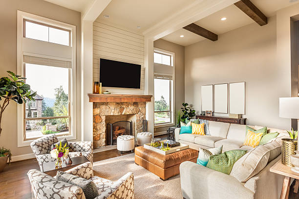 istock Luxurious Living Room in new home 484706362