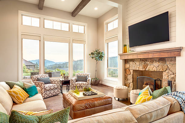 istock Luxurious Living Room in new home 484706372