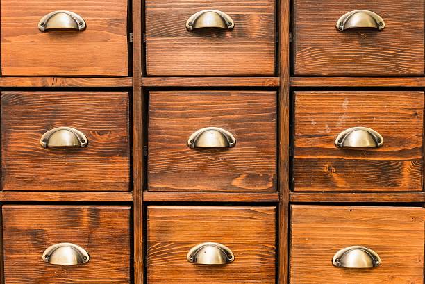 istock Close-up of a really old apothecary cabinet 484707104