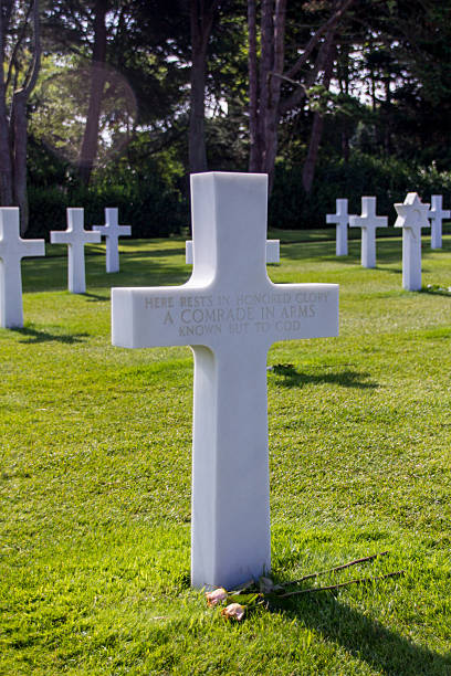 istock Headstone at Normandy American war cemetery. 484707448