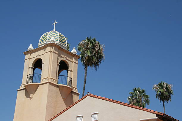 istock Church Belfry and Palm Trees 484710568