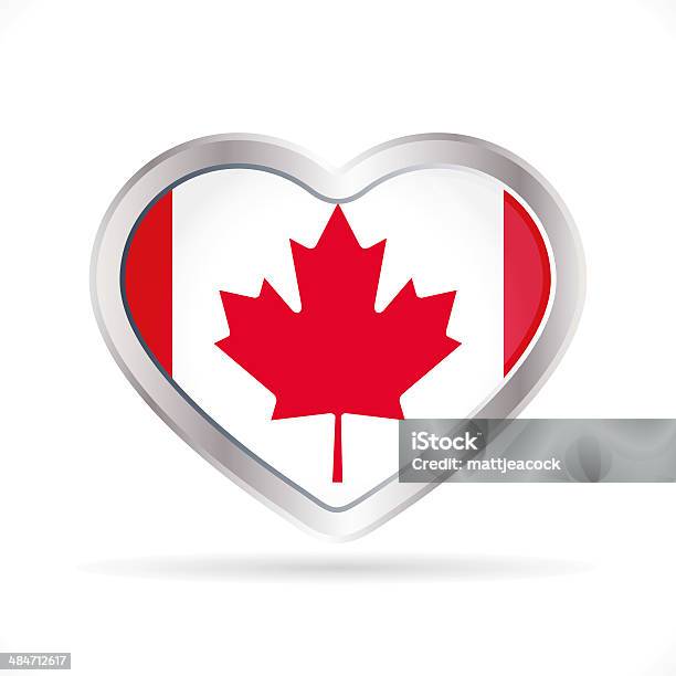 Coração Ícone Canadá - Arte vetorial de stock e mais imagens de Amor - Amor, Bandeira, Bandeira Nacional