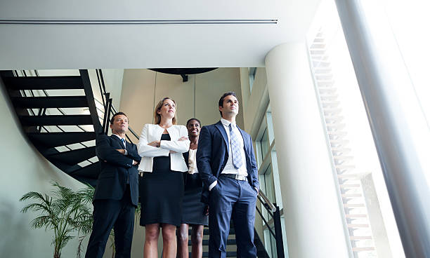 istock Group of successful business executives looking forward 484713397