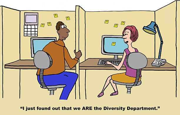 ilustraciones, imágenes clip art, dibujos animados e iconos de stock de departamento de diversidad - sex discrimination racism women ethnicity
