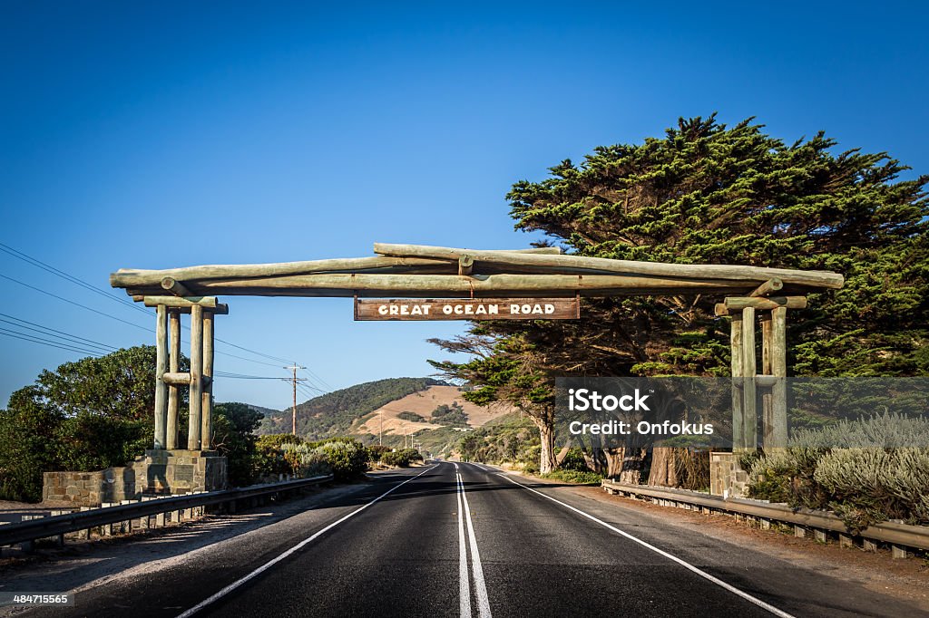 The Great Ocean Road sign, Victoria, Australia Great Ocean Road Stock Photo
