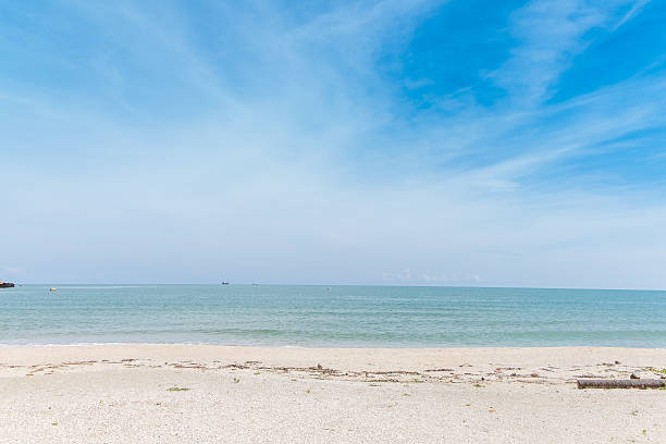 istock Calm beach in sunny blue sky day 484715826