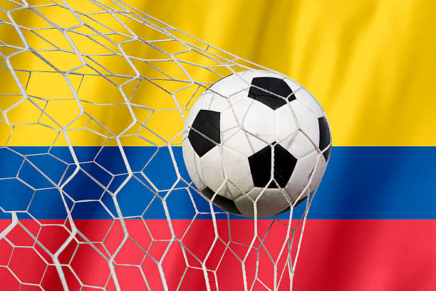 istock soccer ball on columbia flag 484716446