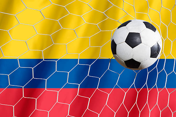 istock soccer ball on columbia flag 484716448
