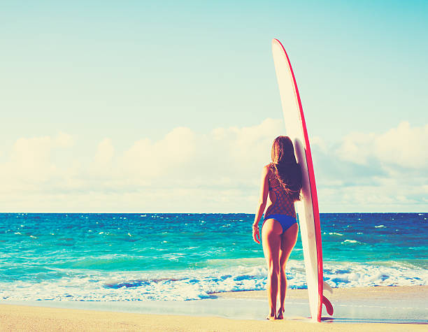 Surfer Girl Stock Photo - Download Image Now - 2015, Adult, Beach