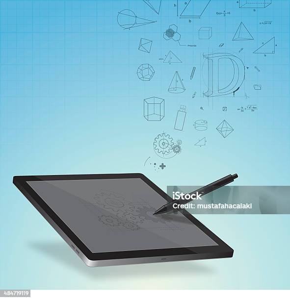 Design On Graphic Tablet Stock Illustration - Download Image Now - Digitized Pen, Computer, Graphic Designer