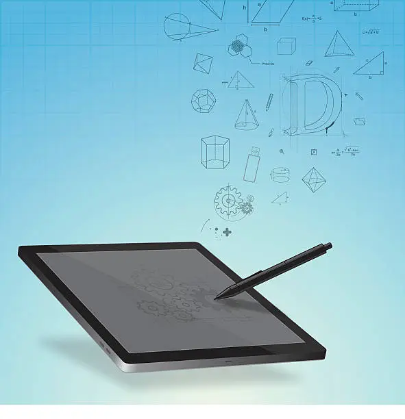 Vector illustration of Design on graphic tablet