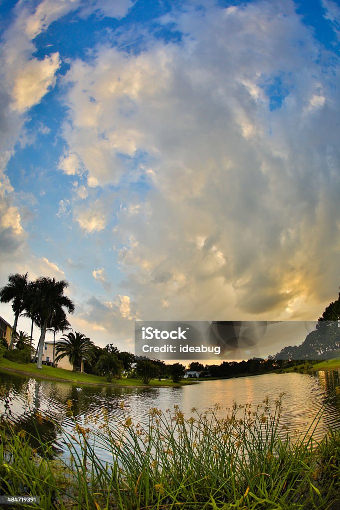 Puesta de sol Tropical lente de ojo de pez - Foto de stock de Florida - Estados Unidos libre de derechos