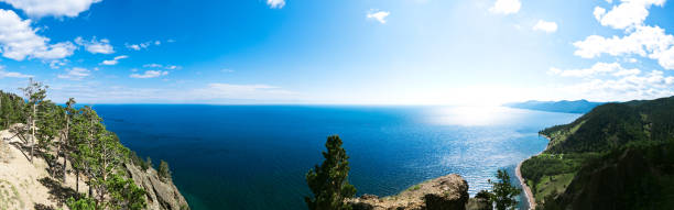 Lake Baikal panorama stock photo