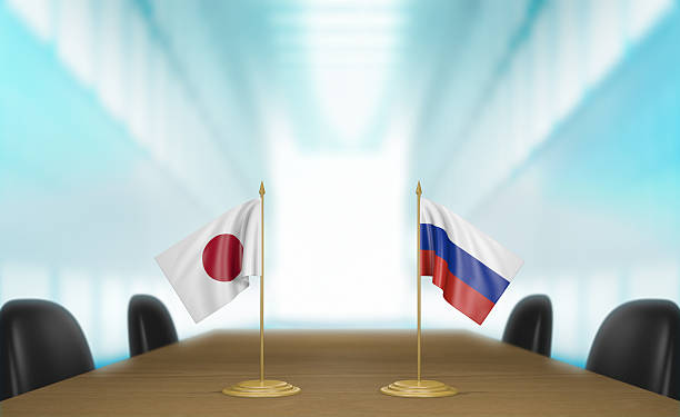 istock Japan and Russia relations and trade deal talks 3D rendering 484719746