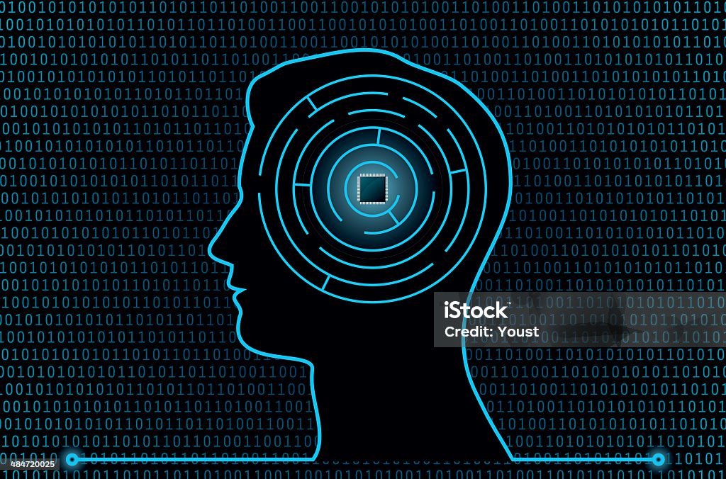 Cyber Gehirn Maze - Lizenzfrei Futuristisch Vektorgrafik