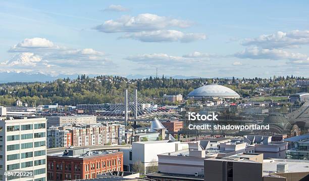 Tacoma Washington And Tacoma Dome Stock Photo - Download Image Now - Tacoma, Washington State, Pierce County - Washington State