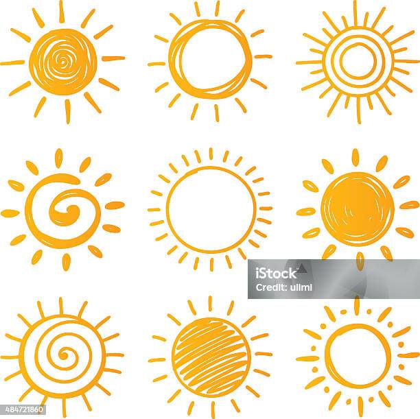 Vetores de Sol e mais imagens de Sol - Sol, Luz solar, Desenho