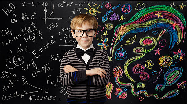 Kid Creativity Education Concept, School Child Learning Art Mathematics Formula