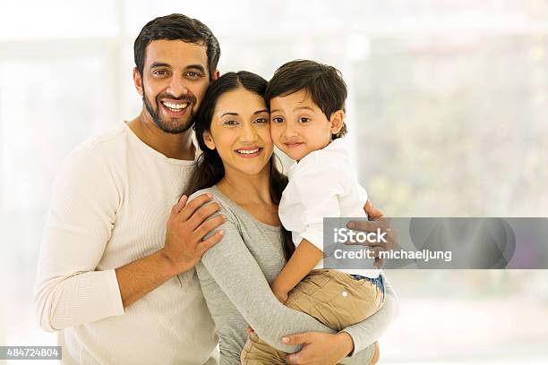 Indian Family Of Three Stock Photo - Download Image Now - Indian Ethnicity, Family, Happiness