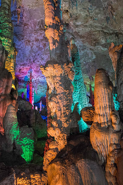 istock Colorful cave and lake underground 484731974