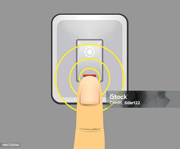 Human Finger Pushing Light Switch Please Stock Illustration - Download Image Now - Light Switch, Illustration, Start Button