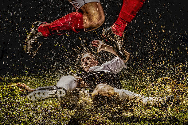 Image on a white background. Football players. Soccer championship. Sports concept. Professional soccer player in action. Soccer.