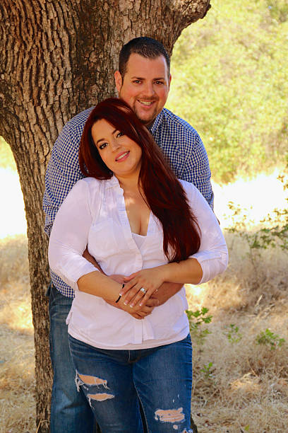 Couple in a Park stock photo