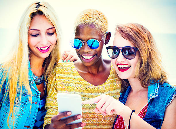 istock Diverse Summer Friends Fun Bonding Smart Phone Concept 484737288
