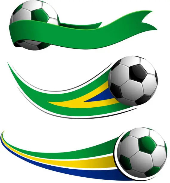 Vector illustration of Brazil Soccer Balls
