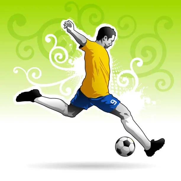 Vector illustration of Soccer Player Striking