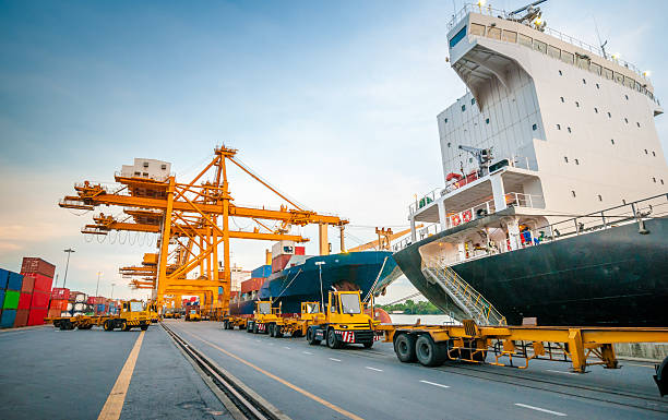 istock Container ship in the harbor in Asia , 484740166