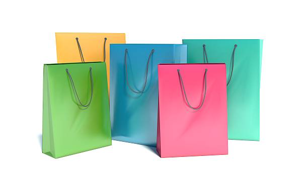 istock Shopping bags, isolated on white background 484740233