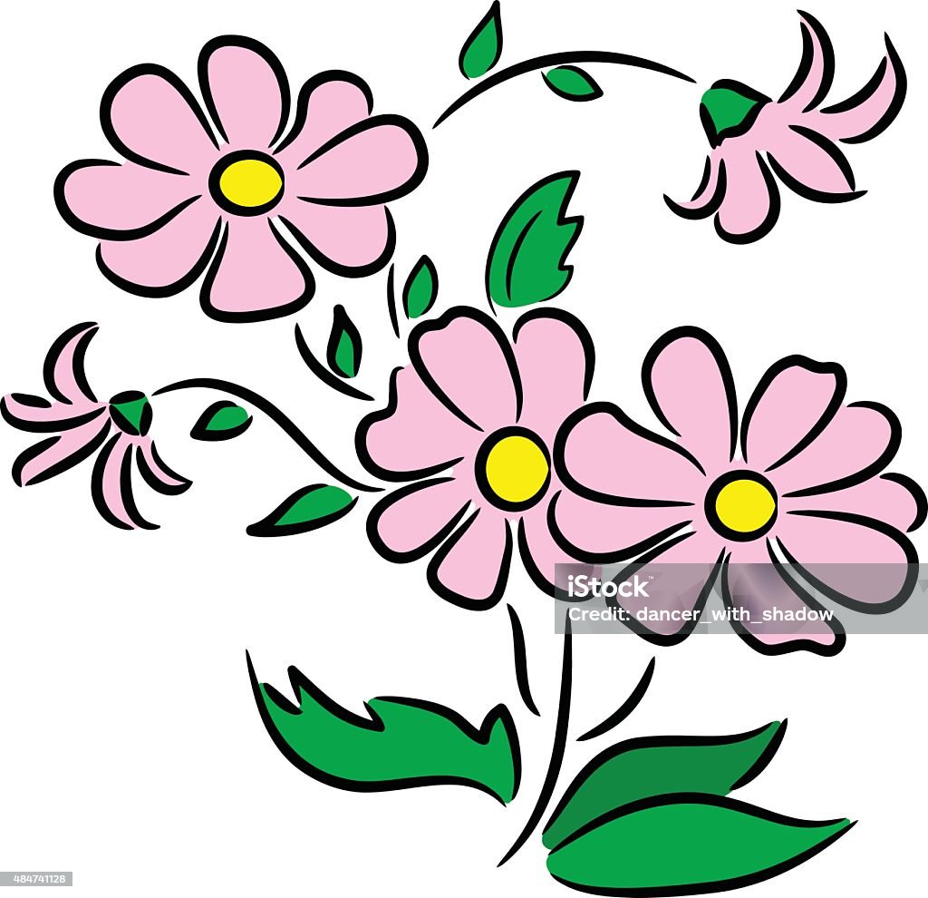 Flower illustration of a fresh spring flower, isolated 2015 stock vector