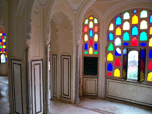 istock Colored glass windows of Hawa Mahal 484741469