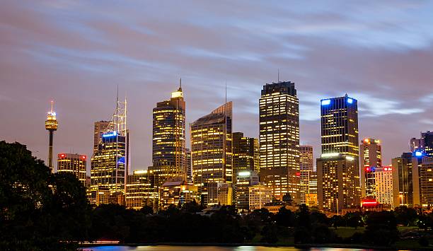 istock Night view of Sydney central business district 484741501