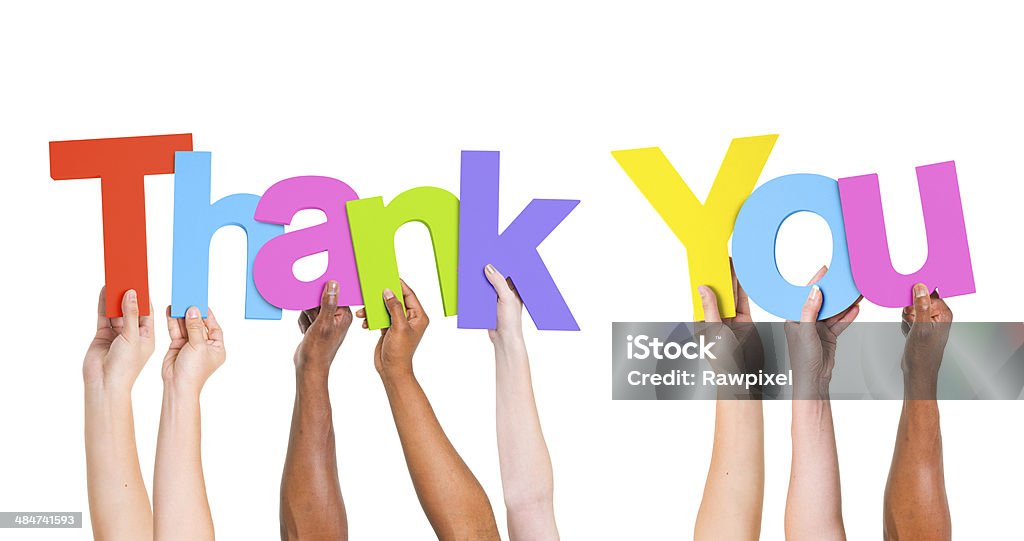 Multi-Ethnic Group Of People Holding The Word Thank You Thank You - Phrase Stock Photo