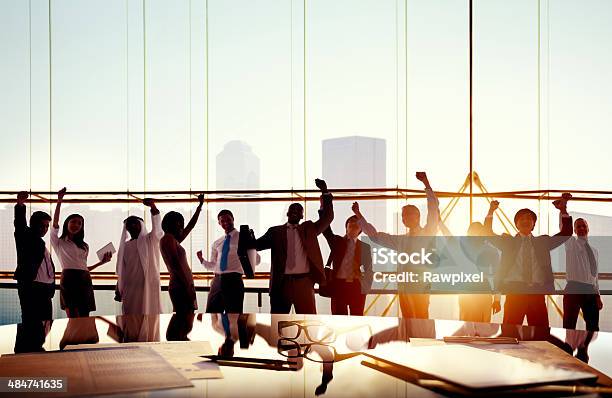 Group Of Business People Celebrating In Board Room Stock Photo - Download Image Now - Leadership, Global Communications, Global Business