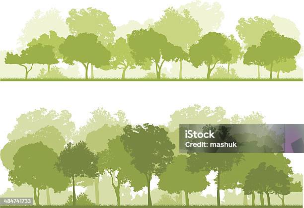 Forest Stock Illustration - Download Image Now - In Silhouette, Landscaped, Tree